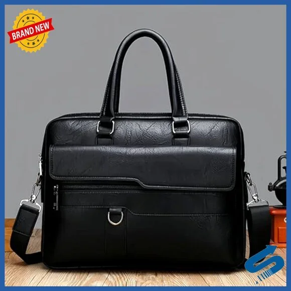 Leather Laptop Messenger Bag Professional Briefcase Crossbody Shoulder